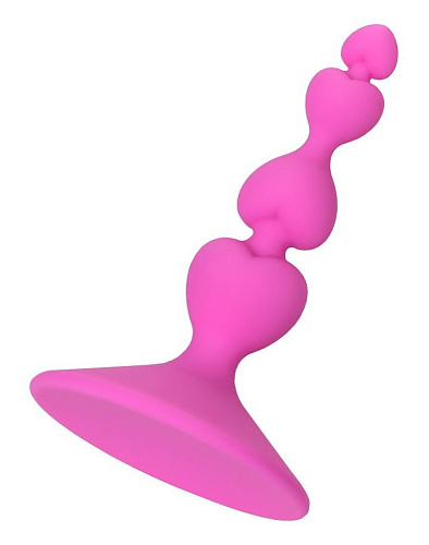 Розовая силиконовая анальная пробка ToyFa Loverty 357002 (8 см)