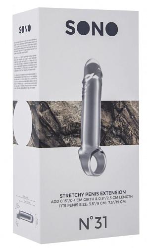Прозрачная удлиняющая насадка Shots Media BV Stretchy Penis Extension No.31 SON031TRA