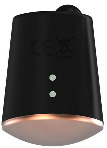 Чёрный клиторальный стимулятор с вибрацией и ротацией Shots Media BV Dazzling ELE009BLK (6,7 см)