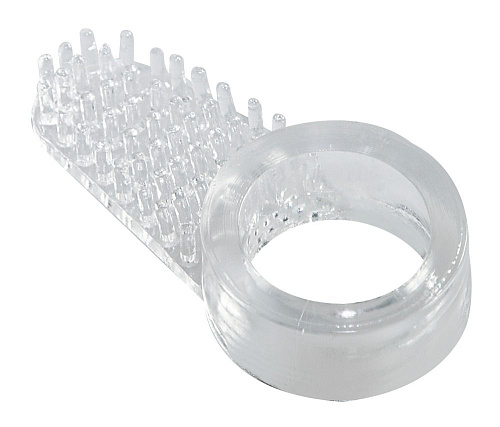 Прозрачное эрекционное кольцо со стимулятором клитора в виде щёточки Orion 0511455