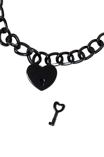 Чёрный ошейник с ключиком Lola toys Embrace 1093-02lola