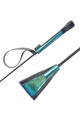 Чёрно-синий стек с хлопушкой из кожи Sitabella 3180-19 (62 см)