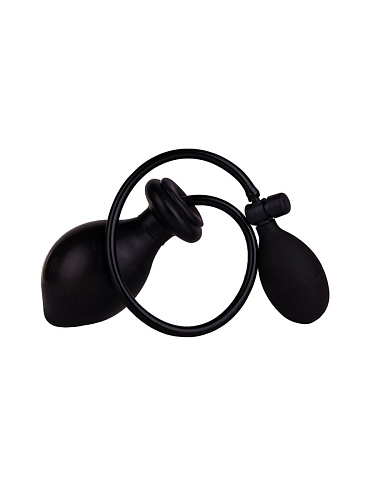 Чёрная анальная втулка-расширитель с грушей Сумерки богов 650-05 BX DD (11,5 см)