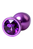 Фиолетовый анальный плаг с кристаллом фиолетового цвета ToyFa 717008-44 (8,2 см)
