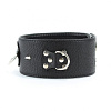 Чёрный кожаный ошейник с кольцами и клёпками БДСМ арсенал 55019