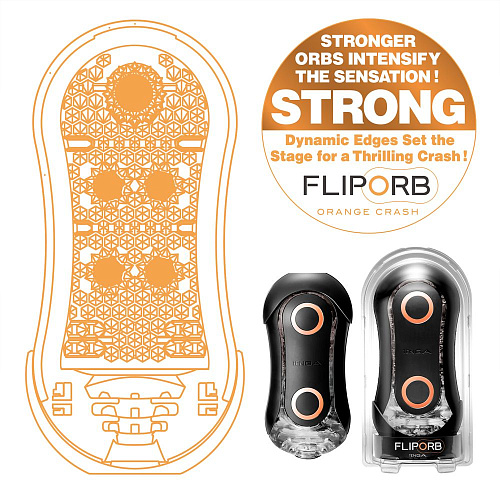 Чёрный мастурбатор Tenga FLIP ORB STRONG ORANGE CRASH TFO-002H