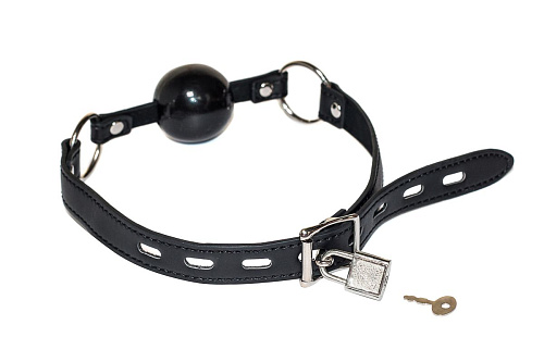 Чёрный кляп-шар на ремешках с замком Lola toys Sequin 1147-01lola