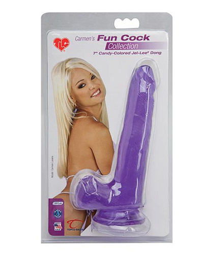Гелевый фиолетовый фаллоимитатор на присоске Topco Sales TLC Carmen’s Fun Cock 1003042 (17,5 см)