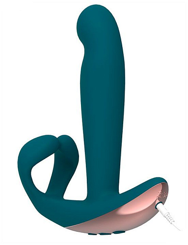 Зелёный анальный вибратор с дополнительным стимулятором ML Creation Remote Hunter ML46 (16,4 см)