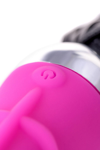 Розовый вибратор с чёрной полиуретановой плёткой ToyFa 901407-9 (16 см)