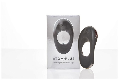 Чёрное эрекционное виброкольцо с двумя виброэлементами Hot Octopuss ATOM PLUS HO11