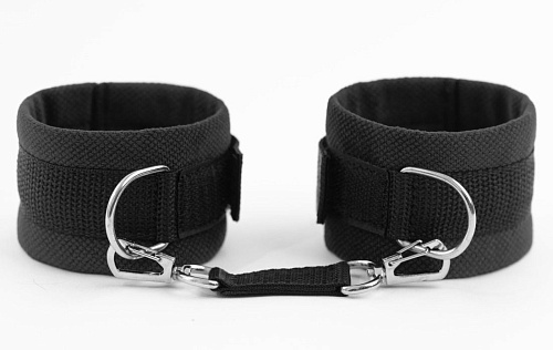 Чёрные поножи на сцепке БДСМ арсенал My rules 6902-1ars