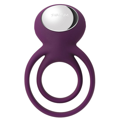 Фиолетовое эрекционное виброкольцо с подхватом мошонки Svakom Tammy S38