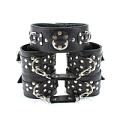 Комплект кожаных БДСМ-аксессуаров с клёпками БДСМ арсенал 53003ars