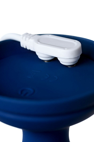 Синяя анальная вибровтулка с пультом ДУ ToyFa OPlay Wave 221003 (15,5 см)