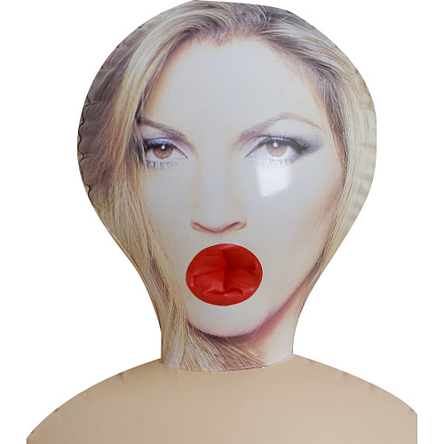 Надувная секс-кукла телесного цвета Doc Johnson Vivid Superstar Janine 3-Hole Doll with Realistic Face 5587-01-BX