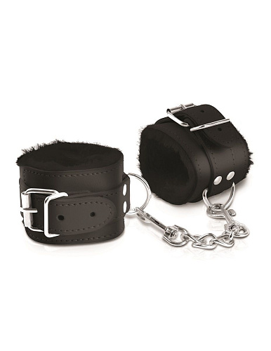 Чёрные наручи с меховой изнанкой Pipedream Cumfy Cuffs PD4443-23