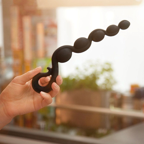 Чёрная анальная цепочка Fun Factory Bendybeads 38108 (26,2 см)