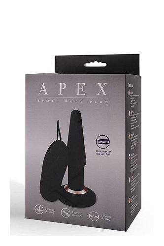 Чёрная анальная вибропробка Seven Creations APEX BUTT PLUG SMALL BLACK 2415-03BLK/ABLK BX (14 см)