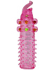 Розовая гелевая насадка с бусинками Eroticon 30265 (15 см)