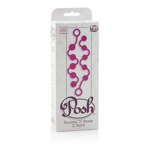 Две розовые анальные цепочки различного рельефа California Exotic Novelties Posh Silicone O Beads SE-1322-10-3