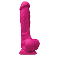 Розовый реалистичный фаллоимитатор с мошонкой NS Novelties Colours Pleasures 7 Dildo NSN-0405-04 (17,8 см)