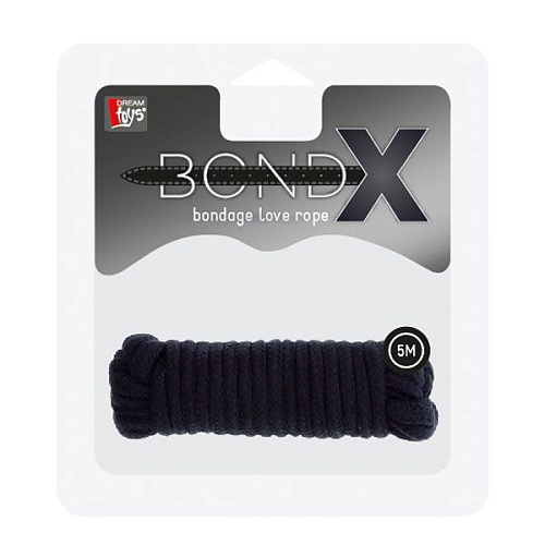 Чёрная веревка для связывания BONDX LOVE ROPE - 5 м. Dream Toys 20858