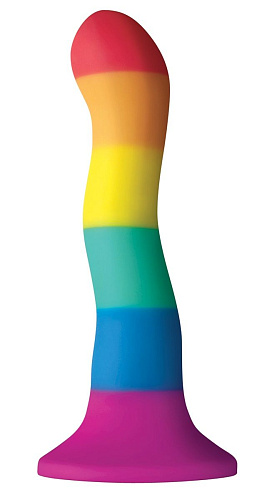 Радужный разноцветный волнистый фаллоимитатор NS Novelties Colours Pride Edition 6  Wave Dildo NSN-0408-07