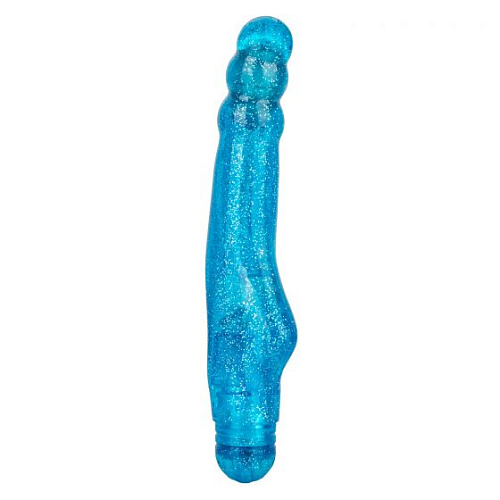 Голубой вибратор с блёстками California Exotic Novelties Radiant Ripple SE-0795-60-2 (17,7 см)