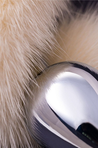 Малая анальная втулка с белым хвостом ToyFa 712022 (8,5 см)