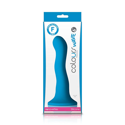 Голубой изогнутый фаллоимитатор NS Novelties Colours Wave 6 Dildo NSN-0409-17 (19 см)