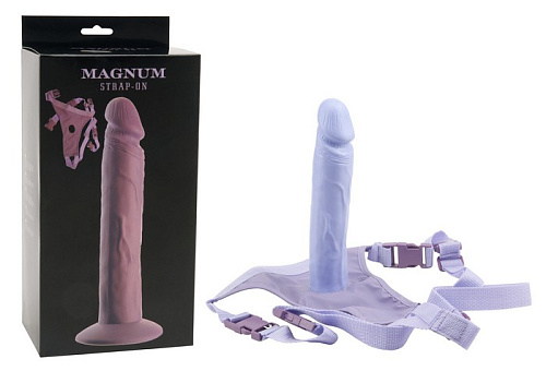 Фиолетовый поясной фаллоимитатор Seven Creations Magnum 50854 (23,5 см)