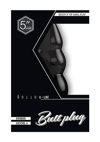 Чёрный анальный стимулятор-ёлочка Shots Media BV Bottom Line Model 6 BTM022BLK (13 см)