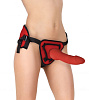 Красный страпон Shots Media BV Deluxe Silicone Strap On 10 Inch OU207RED (25,5 см)