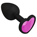 Чёрная силиконовая пробка с розовым кристаллом Сумерки богов 508-06 PINK-DD (7,3 см)