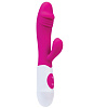 Ярко-розовый вибратор с клиторальным стимулятором A-toys Area 765001 (19,5 см)