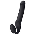 Чёрный безремневой страпон Strap-on-me Silicone Bendable Strap-On XL 6012888