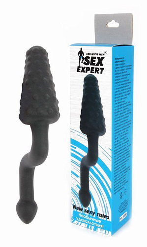 Чёрный анальный стимулятор с рычагом Bior toys Sex Expert SEM-55084