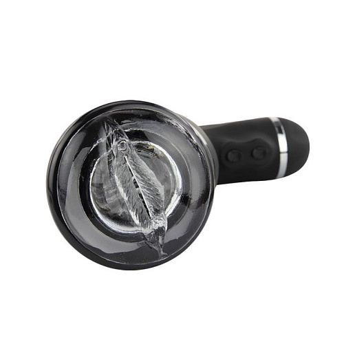 Мастурбатор-вагина чёрного цвета с ротацией Baile Rotation Lover BM-00900T32