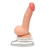 Малый вибратор с мошонкой и присоской телесного цвета Пикантные штучки DP02096T-7Z (13,5 см)
