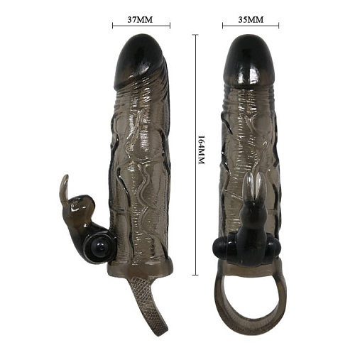 Насадка на член чёрного цвета с вибрацией Bior toys Sex Expert Your New Form SEM-55117