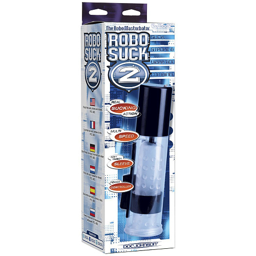 Автоматический мастурбатор с вибрацией чёрного цвета Doc Johnson Robo Suck 2 0655-01-BX