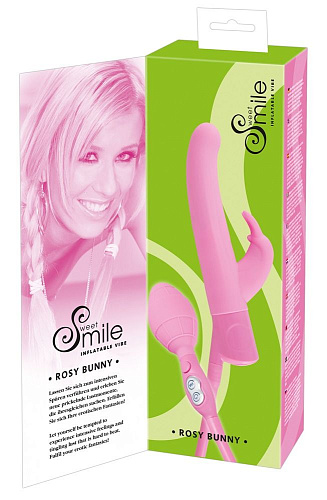 Розовый вибратор с функцией расширения Orion Rosy Bunny 0584010 (20 см)