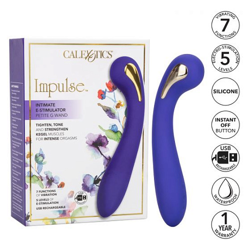 Фиолетовый вибромассажёр с электростимуляцией California Exotic Novelties Intimate Estim Petite G Wand SE-0630-12-3 (19 см)
