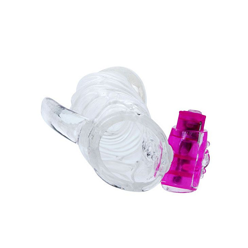 Прозрачая насадка с закрытой головкой и вибрацией Baile BI-010045Z-2-0702 (13 см)