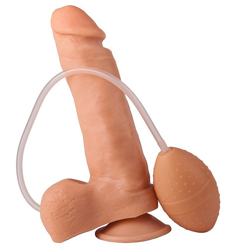 Телесный фаллоимитатор-реалистик с грушей LOVETOY (А-Полимер) 181500 (19 см)