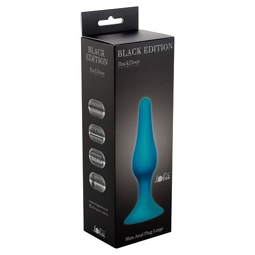 Бирюзовая анальная пробка Lola toys Slim Anal Plug Large 4205-05Lola (12,5 см)