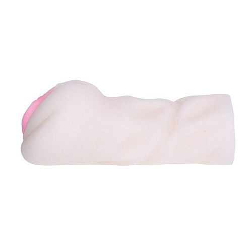 Рифленый,телесного цвета мастурбатор со входом-вагиной Baile BM-009154N