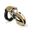 Золотистый пояс верности для электростимуляции MyStim Pubic Enemy No1 Gold Edition 46623