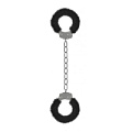 Кандалы с чёрным мехом Shots Media BV Furry Ankle Cuffs SHT363BLK